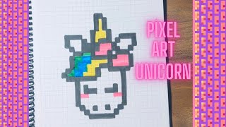 Pixel art idea✍️ How to draw pixel art / How to draw pixel unicorn🦄