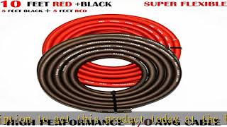 PAKA HAND TOOLS Real 1/0 Gauge Wire 5 FEET RED/5 FEET Black , Amplifier Power/Ground Amp Wire 10 Fe