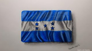 Dibujo realista de la bandera de Honduras |HD