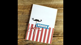 CARDMAKING Moustache Circus handmade card