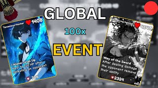 🔴LIVE | GLOBAL 100X WEATHER EVENT ANIME CARD BATTLE | Roblox