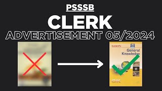 PSSSB CLERK ADV 05/2024 BOOKLIST EXPLAINED | EXAM STRATEGY | #psssbclerk2024