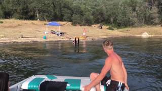 Water skiing from a chair