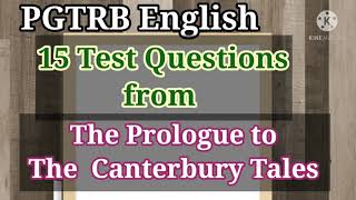 PGTRB English 15 Test Questions from Chaucer's Prologue to the Canterbury Tales