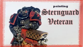 Painting a Sternguard Veteran with Pyrecannon as a Black Templar!