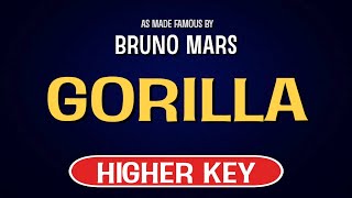 Bruno Mars - Gorilla | Karaoke Higher Key