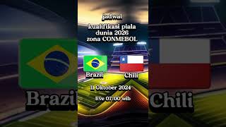 Jadwal pertandingan kualifikasi piala dunia 2026 Brazil versus Chili