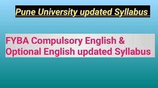 FYBA Compulsory English & Optional English Syllabus| #englishliterature #fybaenglishsyllabus