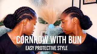 Simple Cornrow With Bun | QUICK HAIR VIDEO