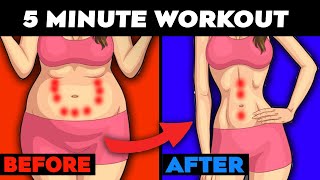 5 Minute Standing Workout - Small Waist + Hourglass Figure + Flat Tummy