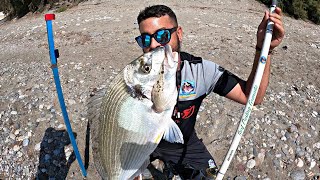 buen EXTRENO con DORADA en CAÑA AKAMI SURFCASTING GRANADA, BUENA JORNADA DE SURFCASTING