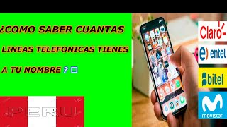 COMO SABER CUANTAS LINEAS TELEFONICAS TIENES A TU NOMBRE