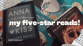 my ♡five star reads♡ so far: ya romance, book recs, new kindle, and more! 🎧✨