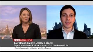 Rob Harris on BBC World on Super League breakaway and Jose Mourinho's firing