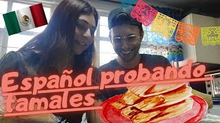 Español🇪🇸prueba por primera vez tamales mexicanos.🇲🇽