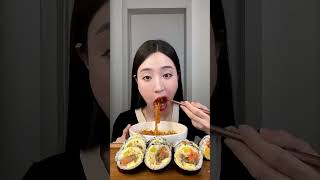 Mỳ nước samyang mà tui nấu kiểu gì nó sệt lại giống mỳ trộn quá #mukbang #samyang #samyangnoodles