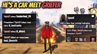 Teaching A Car Meet Griefer A Lesson & Making Him Pay on GTA Online