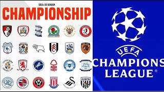 Championship and champions league predictions