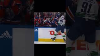 Zadorov sends Kane head over heals #playoffs #kane #zadorov #nhl #canucks #oilers #shorts