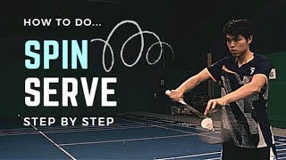 Badminton trick shot, SPIN SERVE aka KEVIN SERVE - Best Method Tutorial