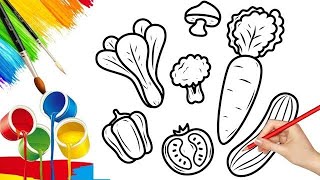 Different types of Vegetables Drawing easy | 6 Different types Vegetable Drawing| Vegetables Chart