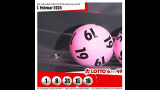 LOTTO 6aus49-Gewinnzahlen von Mittwoch, 07.02.2024