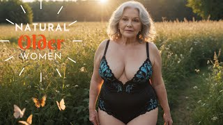 Natural Older Woman Over 60🔥Attractively Dressed and Beauty|| Wearing Beautiful Butterfly Outfit