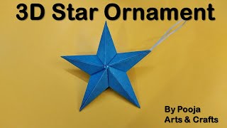 3D Paper Star Ornament | How To Make 3D Paper Star | Easy Paper Star Craft | Easy DIY Paper Star