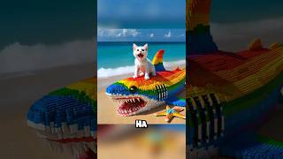 Kittens make Lego rainbow sharks #cat #cutecat #cats