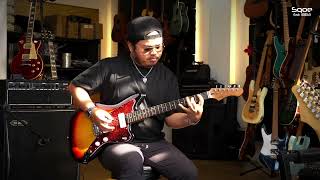 Sqoe JM300 22-fret high-end electric guitar Sunburst (Playthrough)