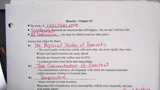 Chemical Kinetics and Reactions Rates Lesson 1