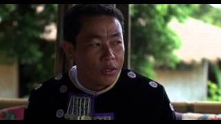 Interviewing village headman at Lanjia Lodge, Chiang Rai, Thailand