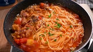 Tomato beef stew noodles