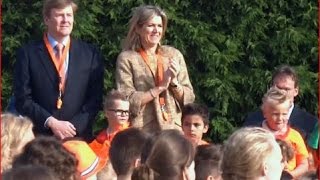 Maxima en Willem-Alexander bij Koningsspelen in Leiden