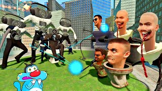 Skibidi Toilet Octopus, Skibidi Crab Vs  Boombbox Bike, Titan Radio in Garry's Mod with Oggy & Jack