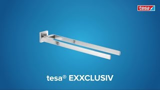 How to apply the stainless-steel style; angular tesa® Exxclusiv towel holder