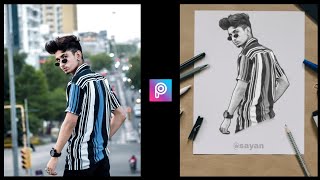 Sketch Effect Photo Editing With Oil Paint Concept || PicsArt Photo Editing New Style