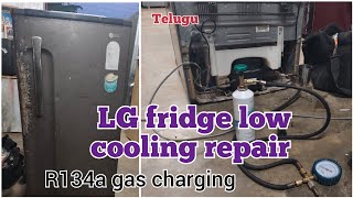 LG single door fridge not cooling Telugu/ lg fridge gas charging/#workshoptelugu