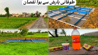 Toofani Barish se Howa nuksan|| tubewell k solar system toot gay||Pakistan village life