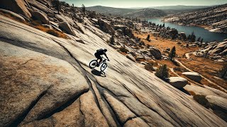 Mark rides down scary granite slab at Lake Morena