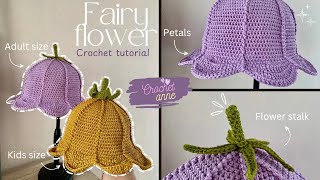 Crochet fairy flower bucket hat for adult | eng sub step by step | Crochet Anne