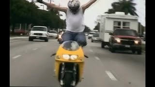 Fat Man Attempts Stunt On Motorcycle