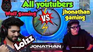 lolzz ft jhonathan vs all youtubers| #wolfgaming #uzugamer  |ft  @LoLzZzGaming