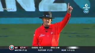 Adam Milne 2 Wickets vs. West Indies (T20 Wellington 2014)