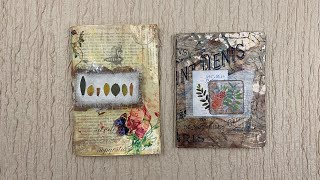 Flip Through of Vintage Journals Made With Wax-Distressed Papers