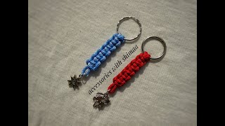 Paracord keychain|طريقه عمل ميداليه بخيط السلسله