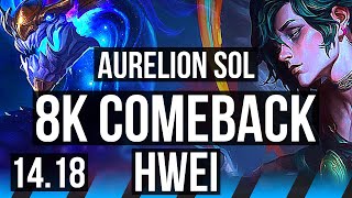 AURELION SOL vs HWEI (MID) | 8k comeback, 62k DMG, Godlike | EUW Diamond | 14.18