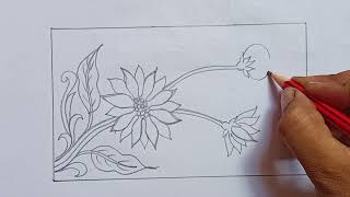 Sunflower Alekhan /How To Draw Sunflower / सूरजमुखी का चित्र कैसे बनाएं / Sunflower Drawing Easy