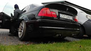 Bmw E46 M52b20 sound 4pipes no muffler pops&bangs