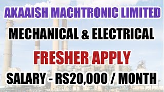 Urgent Diploma engineer trainee jobs recruitment today 2022 | Akaaish Machtronic Limited